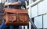 KPL 18 INCH Leather Briefcase Laptop Messenger bag best computer satchel Handmade Bags for men and women - Image 6